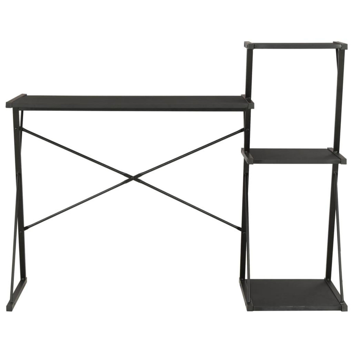 VIDAXL Bureau avec etagere Noir 116x50x93 cm