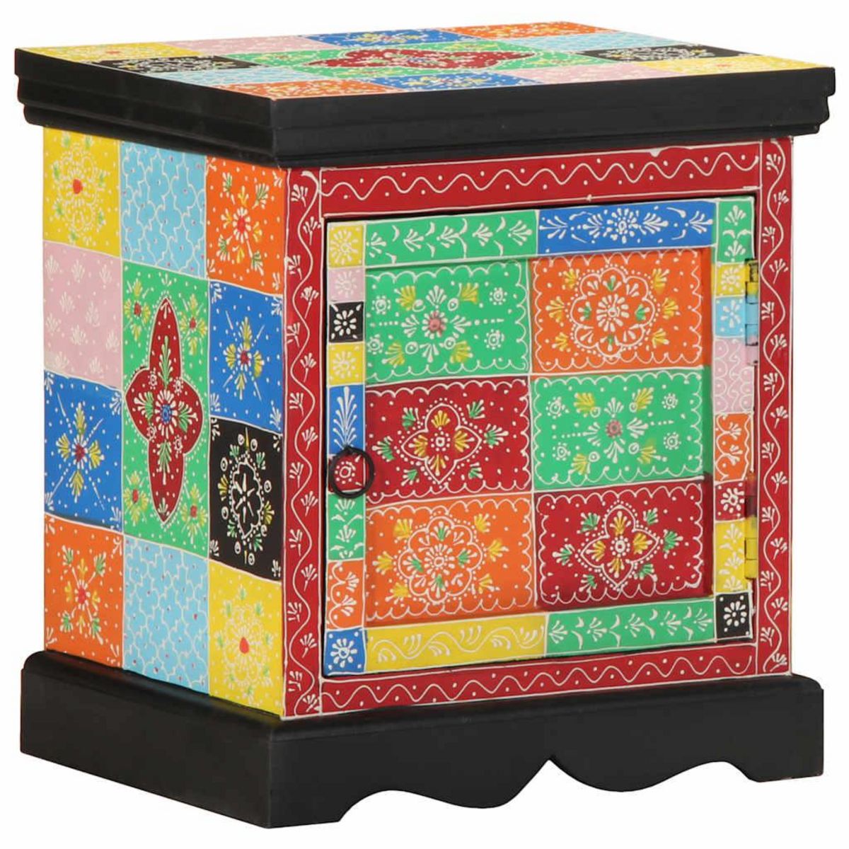 VIDAXL Table de chevet multicolore 40x35x45 cm bois de manguier solide