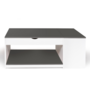 Voir la diapositive 3 : ID MARKET Table basse plateau relevable rectangulaire ELEA avec coffre bois blanc et gris