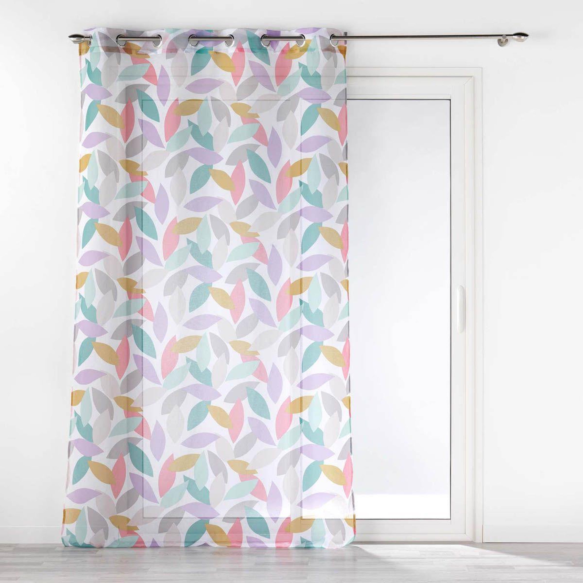 Douceur d'Intérieur Rideau voilage à œillets imprimé  fantasia  140x240cm multicolore
