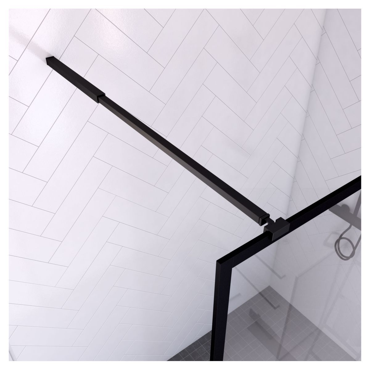 Aurlane Paroi de douche à l'italienne noir 140x200 cm - DARK EDGE 140