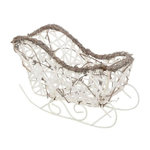 ATMOSPHERA Traineau Déco en Rotin  Neige  25cm Blanc