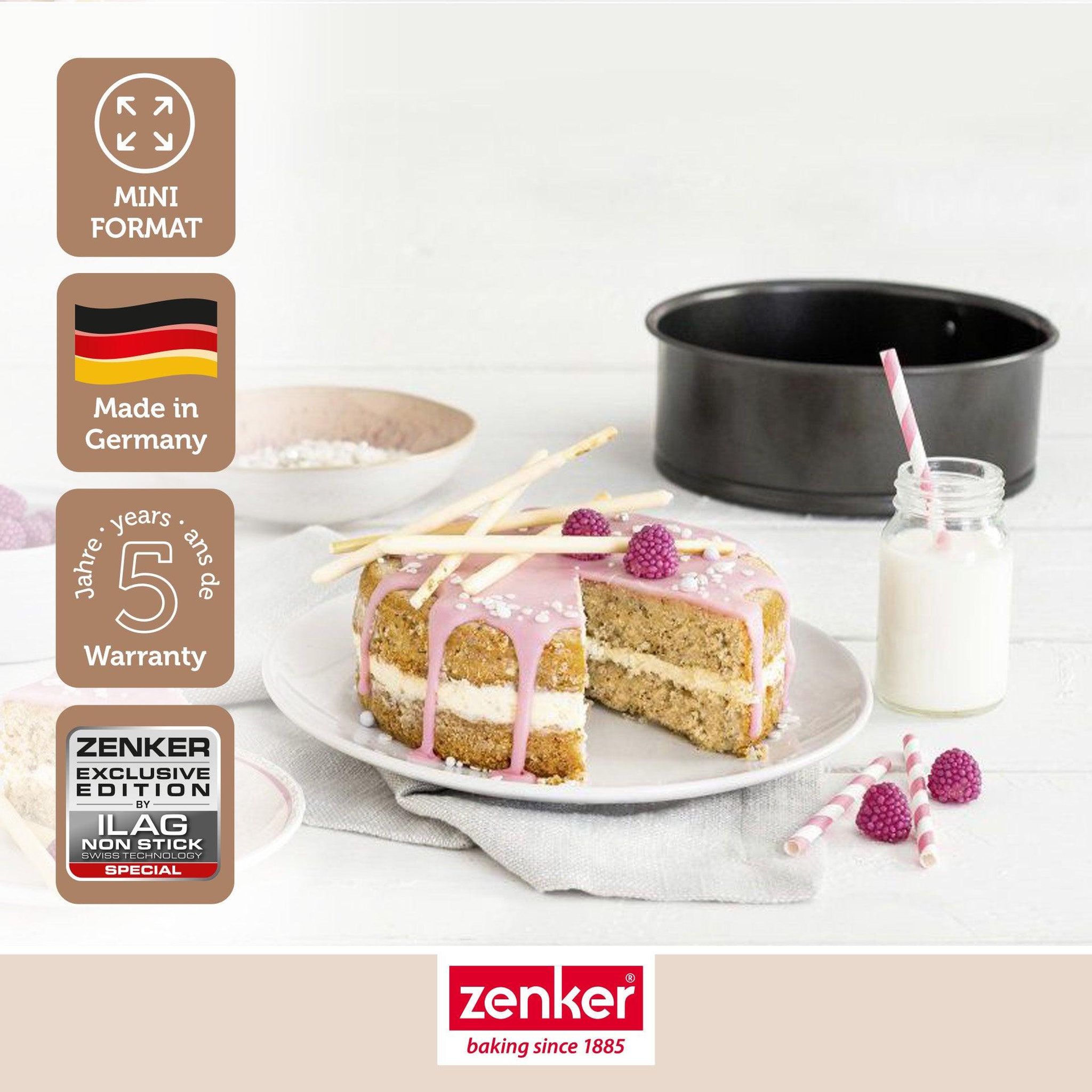 Voir la diapositive 6 : ZENKER Lot de 2 petits moules à manqué à charnière 12 cm zenker special mini