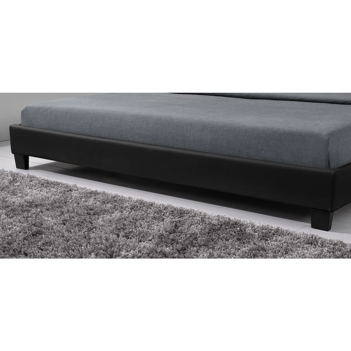 Lit LED avec tête de lit et sommier à lattes 140x190 cm MARTIN