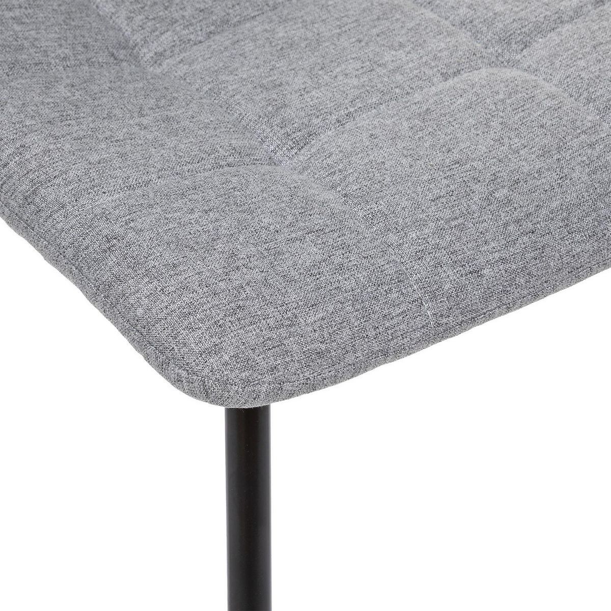 TOILINUX Lot de 4 chaises Sirac effet velours - Gris clair