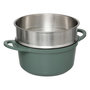 Voir la diapositive 2 : FIVE Cocotte Avec Panier Vapeur  Kirk  24cm Vert Olive