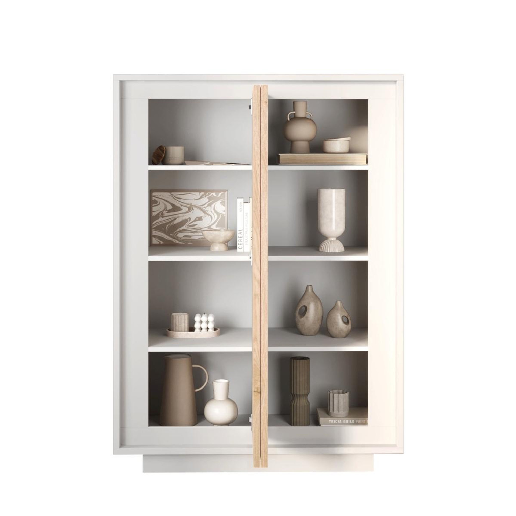 Voir la diapositive 3 : JLC KREATION Argentier-bar contemporain 2 portes bois et blanc yori