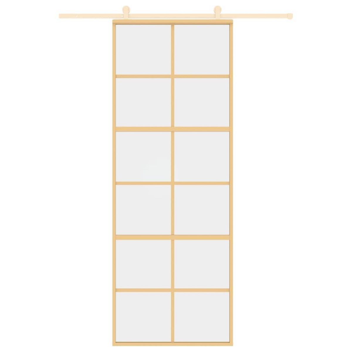 VIDAXL Porte coulissante dore 76x205 cm verre ESG clair et aluminium
