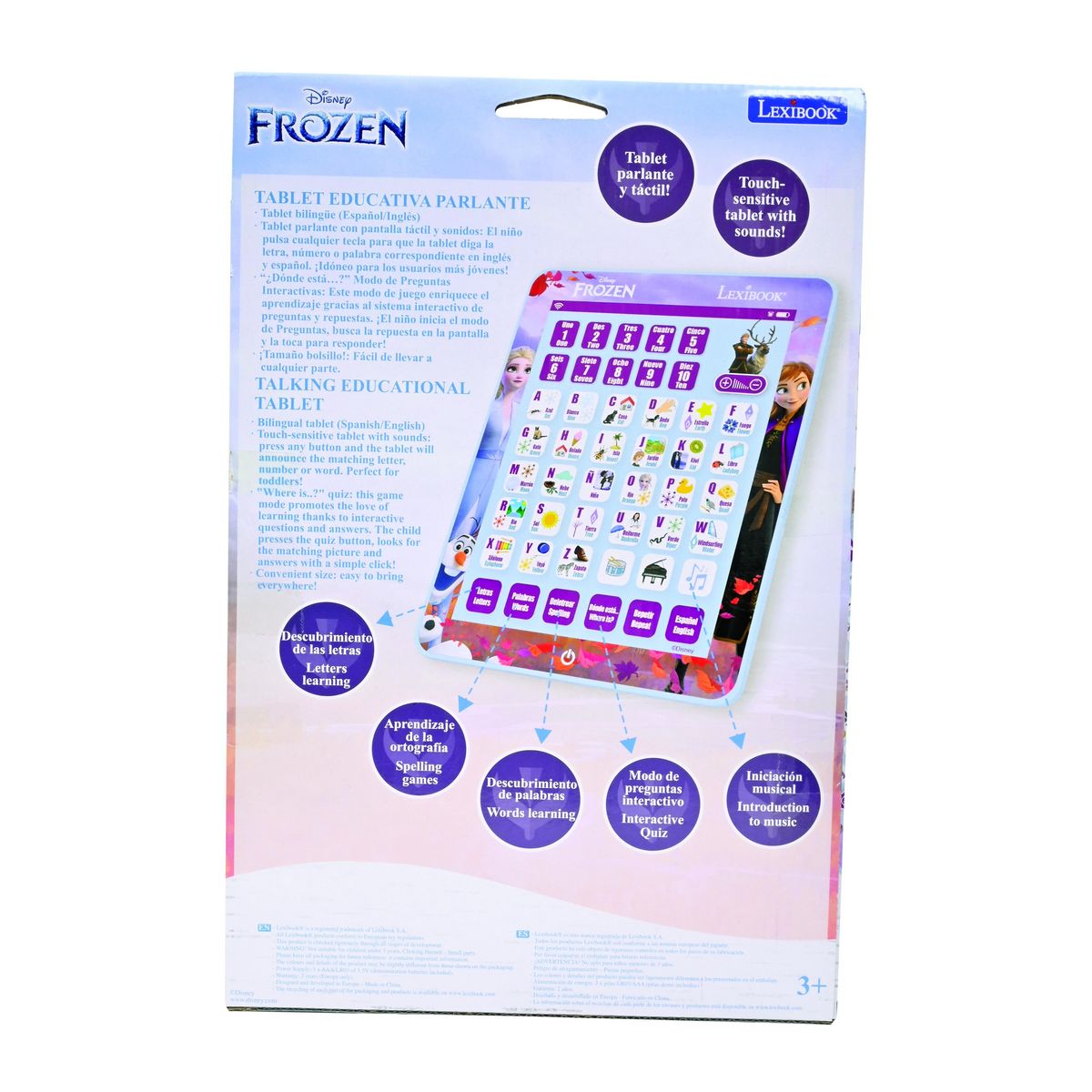Lexibook Tablette Éducative bilingue La Reine des Neiges en espagnol et en anglais