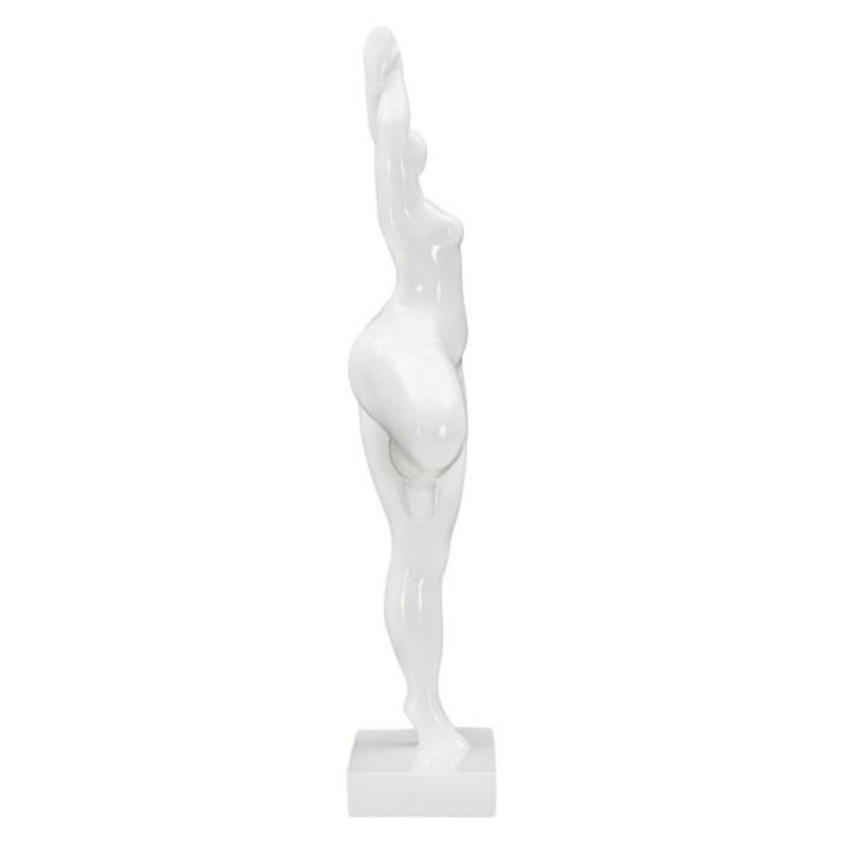 Paris Prix Statuette Femme Debout en Résine  Yoga  45cm Blanc