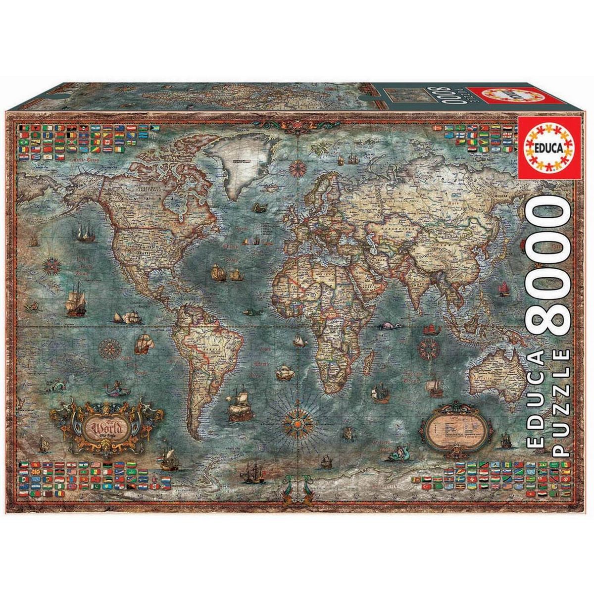EDUCA Puzzle 8000 pièces : Mappemonde historique