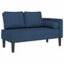 Voir la diapositive 2 : VIDAXL Chaise longue avec coussins bleu tissu