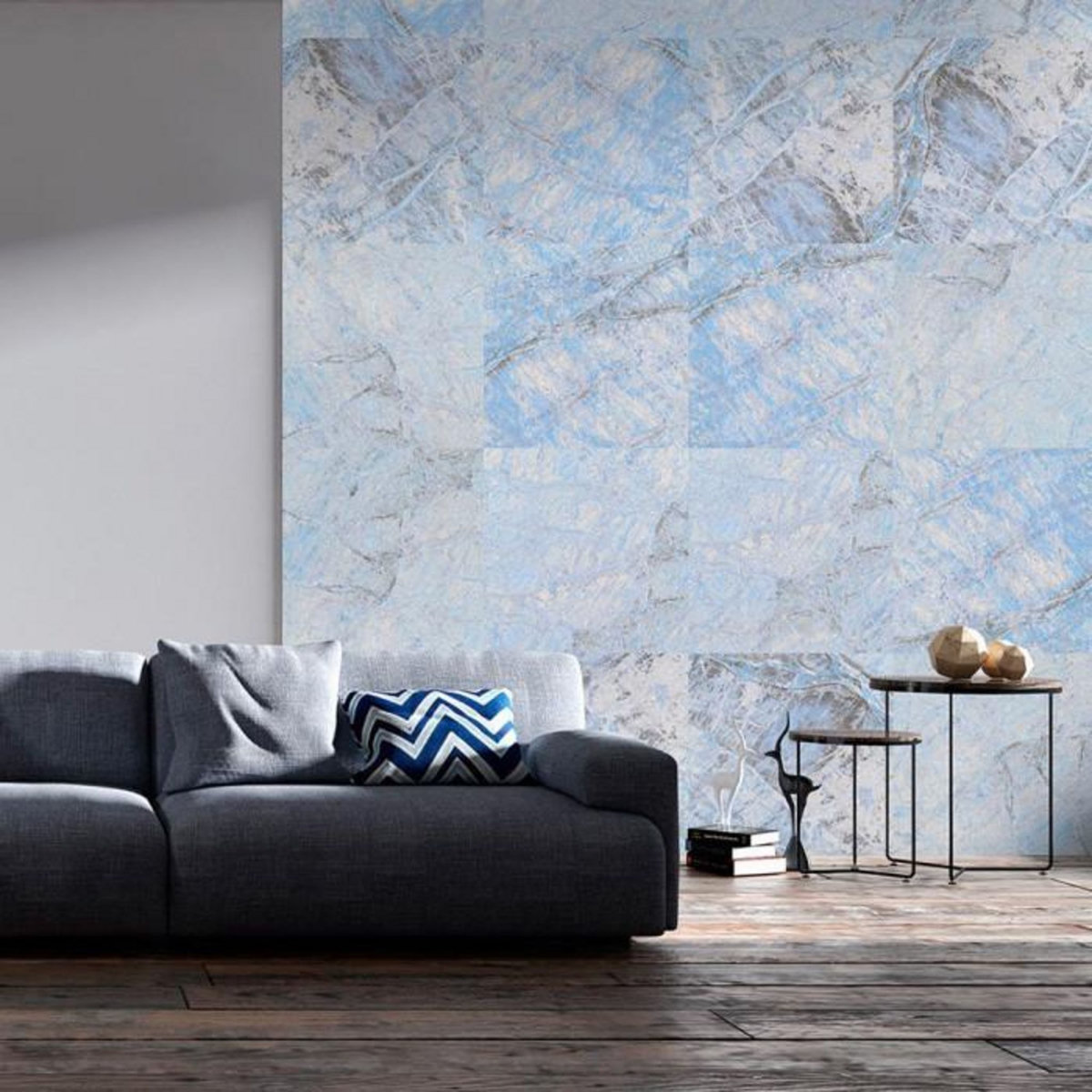 Paris Prix Papier Peint  Blue Marble  50x1000cm