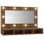 Voir la diapositive 2 : VIDAXL Armoire à miroir avec LED Chêne marron 90x31,5x62 cm