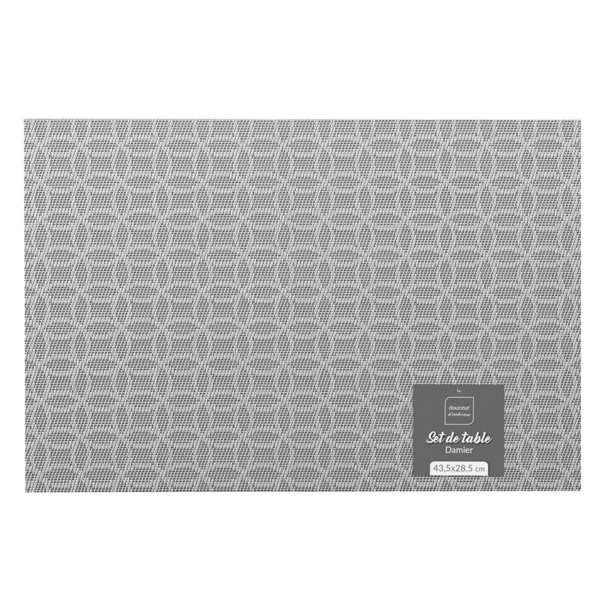 Paris Prix Set de Table  Damier  28x43cm Gris