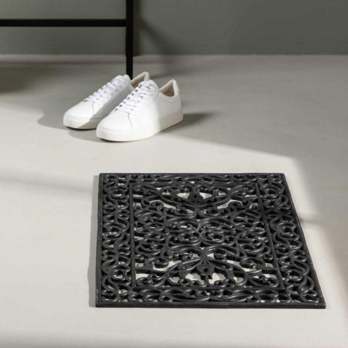 Paris Prix Paillasson Déco  Caoutchouc  45x75cm Noir