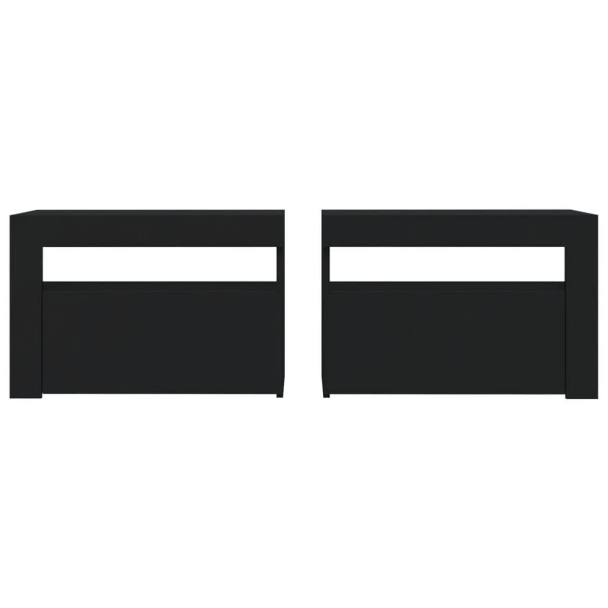 VIDAXL Tables de chevet 2 pcs avec LED Noir 60x35x40 cm