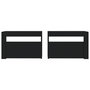 Voir la diapositive 4 : VIDAXL Tables de chevet 2 pcs avec LED Noir 60x35x40 cm
