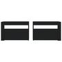 Voir la diapositive 4 : VIDAXL Tables de chevet 2 pcs avec LED Noir 60x35x40 cm