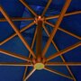 VIDAXL Parasol suspendu avec mat Bleu azure 3x3 m Bois de sapin massif