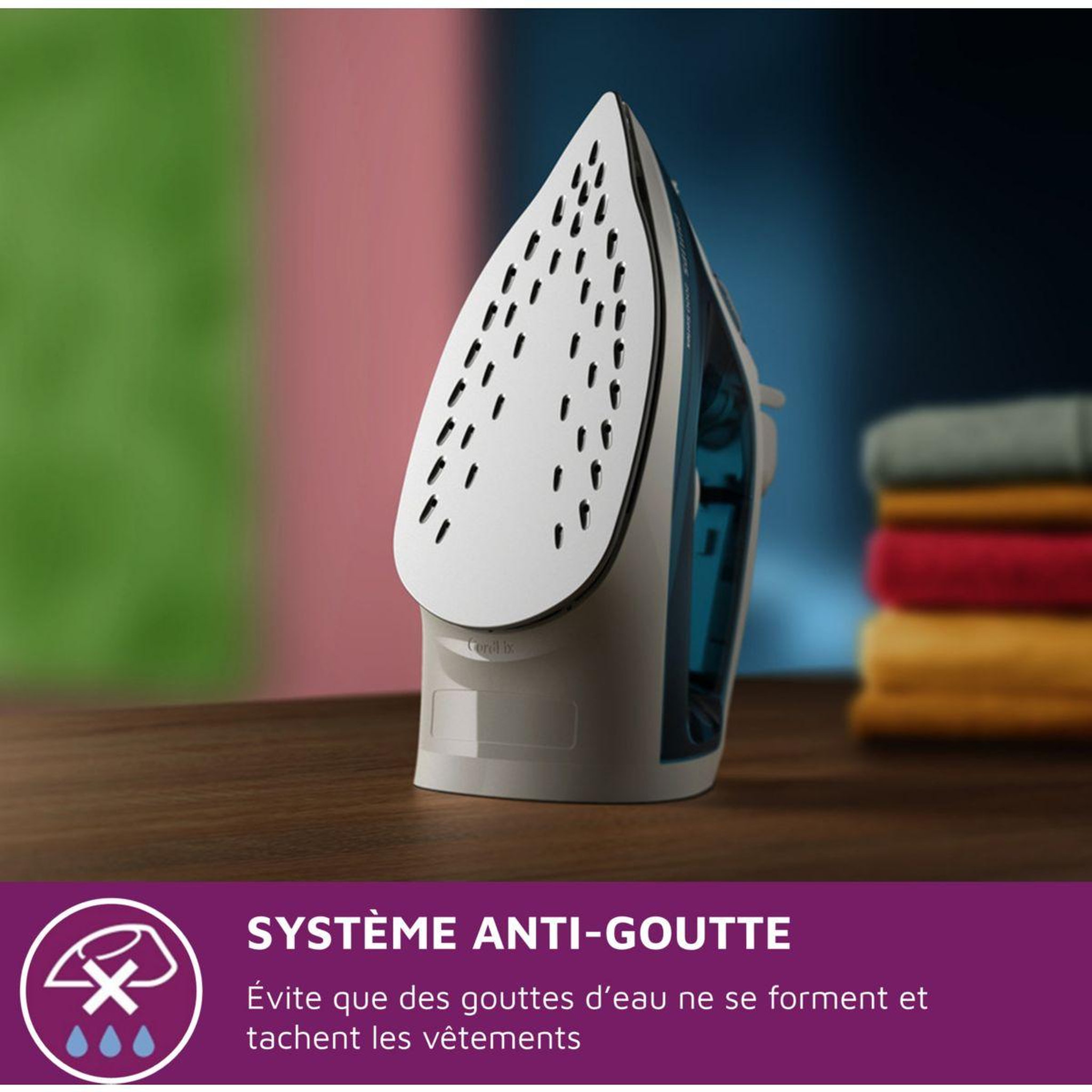 Voir la diapositive 5 : Philips Fer à repasser DST2010/90 fer à vapeur beu et blanc