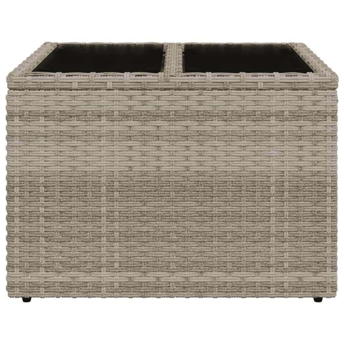 VIDAXL Table de jardin avec dessus en verre gris clair resine tressee