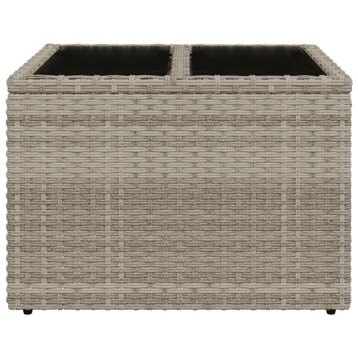 VIDAXL Table de jardin avec dessus en verre gris clair resine tressee