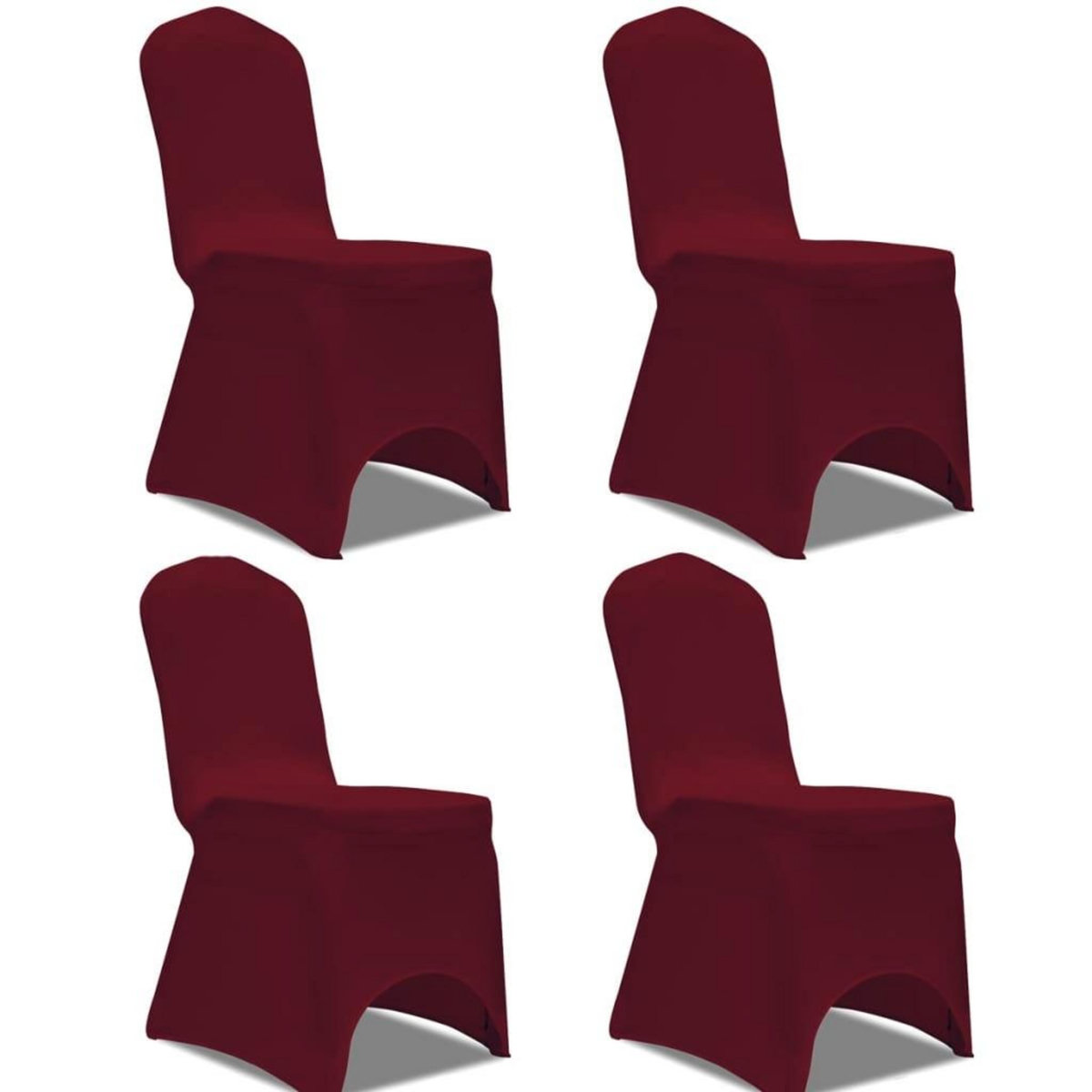 VIDAXL Housse de chaise extensible 4 pcs Bordeaux
