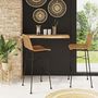 Voir la diapositive 2 : Rendez vous déco Lot de 2 chaises de bar 76 cm en résine tressée marron - Mandya