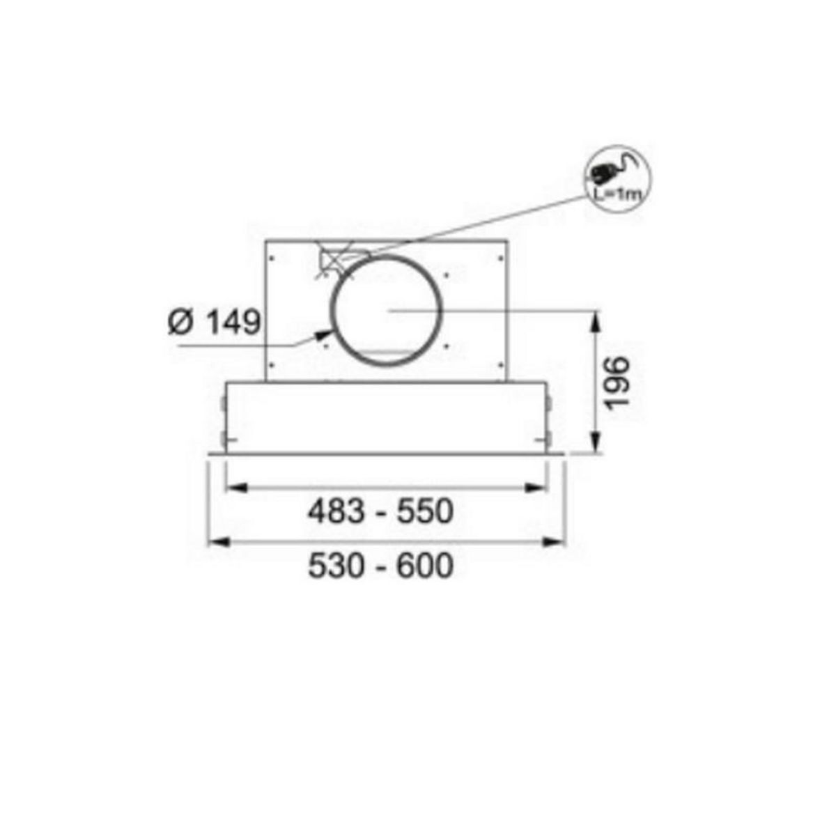 ROBLIN Hotte plafond 90cm 66db 839m3/h inox - 6509916