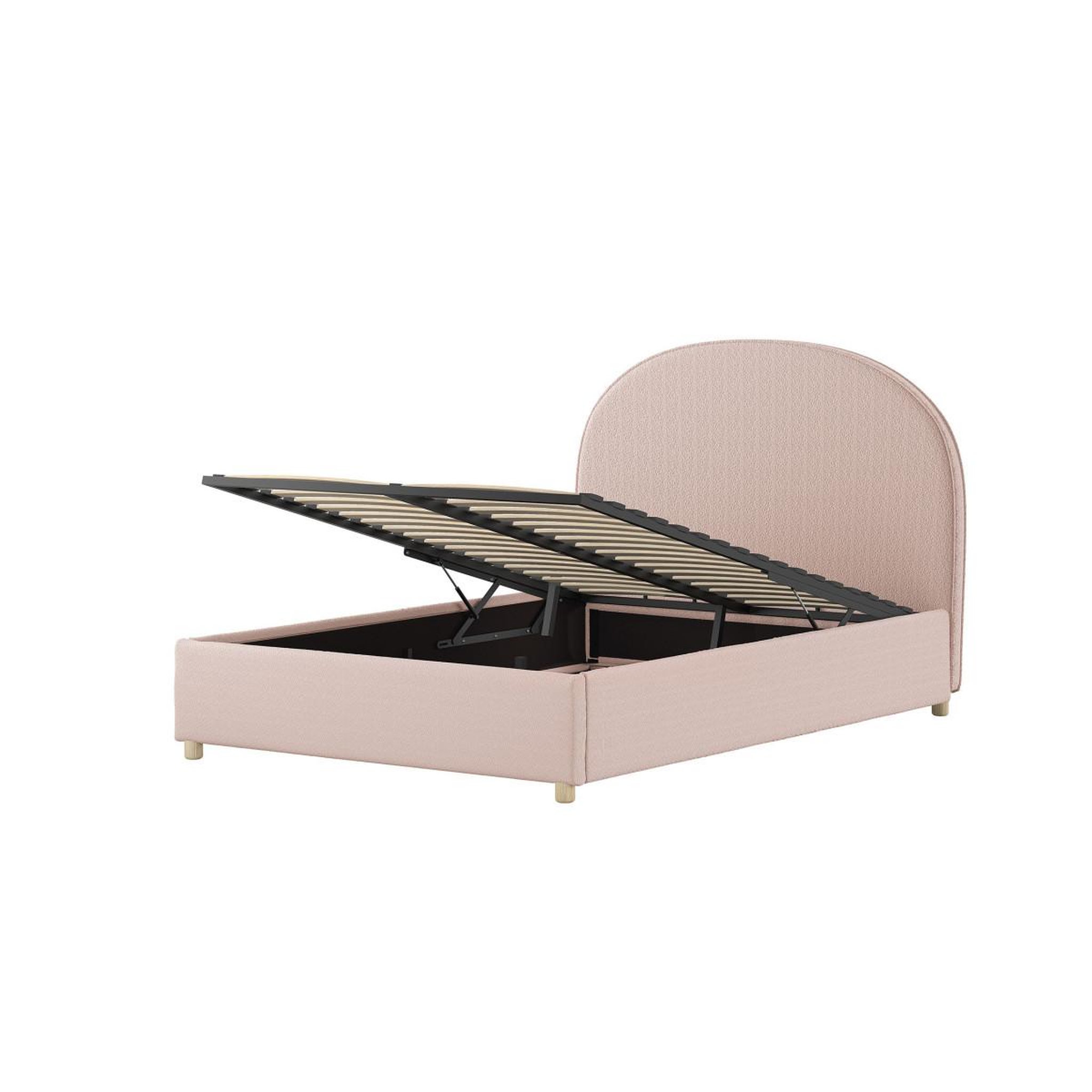 Voir la diapositive 3 : Paris Prix Pack - lit coffre adulte & 2 poufs  moon  140x200cm rose