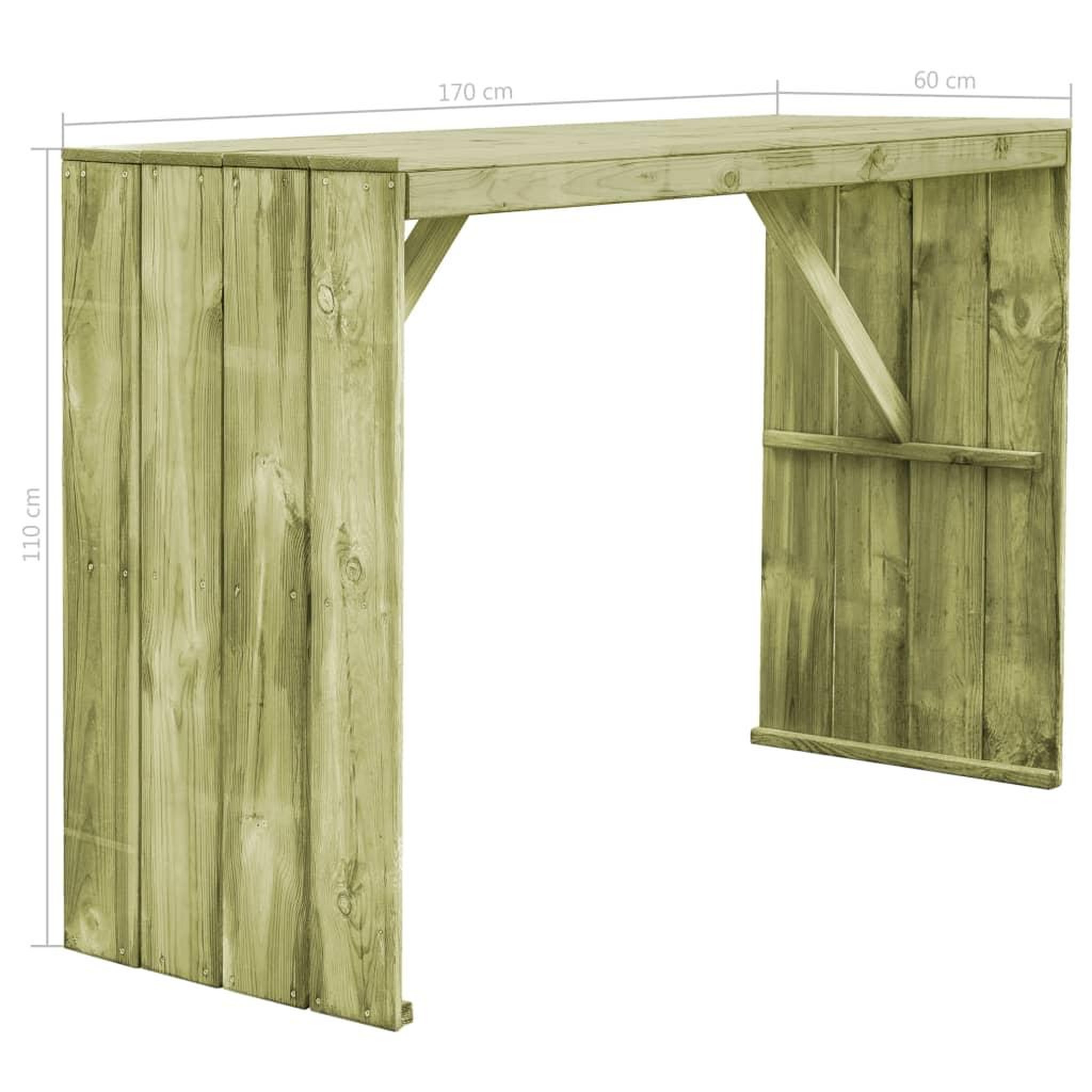 Voir la diapositive 6 : VIDAXL Table de bar 170x60x110 cm Pin impregne
