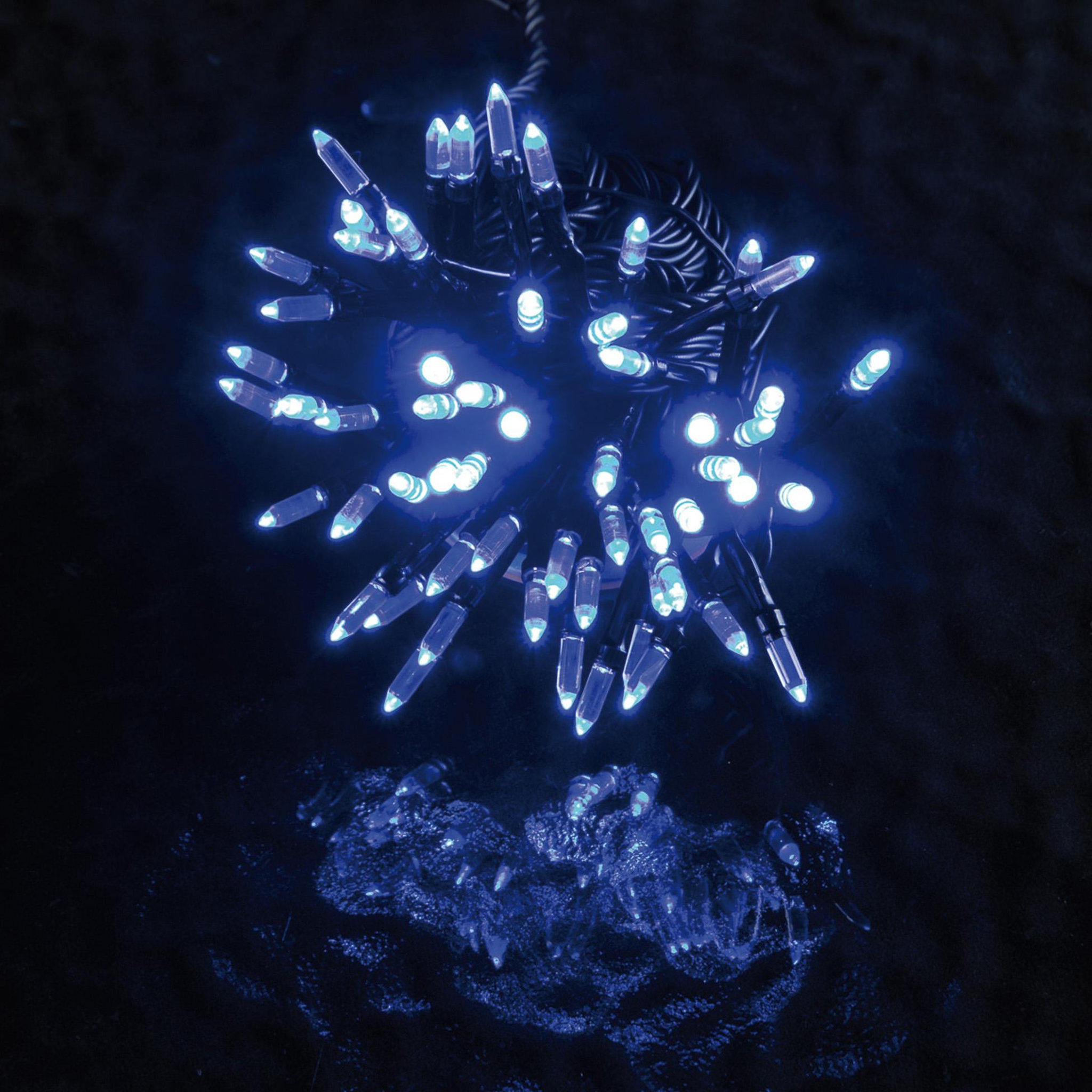 Voir la diapositive 2 : Eden Guirlande électrique exterieur 80 led grain de riz bleu anime