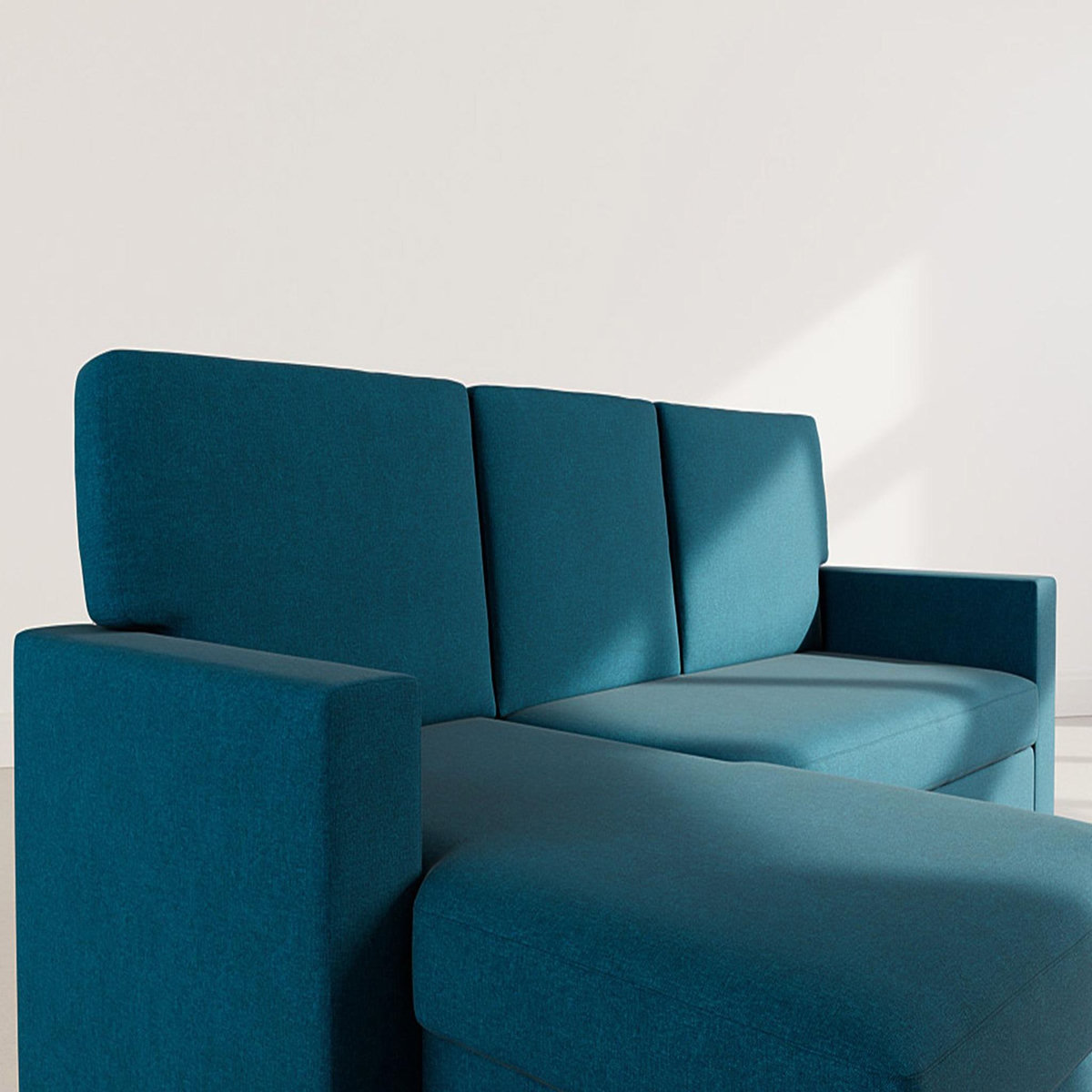 BEST MOBILIER Meiya - canapé d'angle réversible 4 places convertible avec coffre en tissu