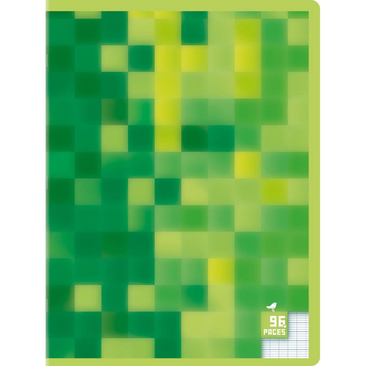 AUCHAN Cahier piqué 24x32cm 96 pages grands carreaux Seyes vert