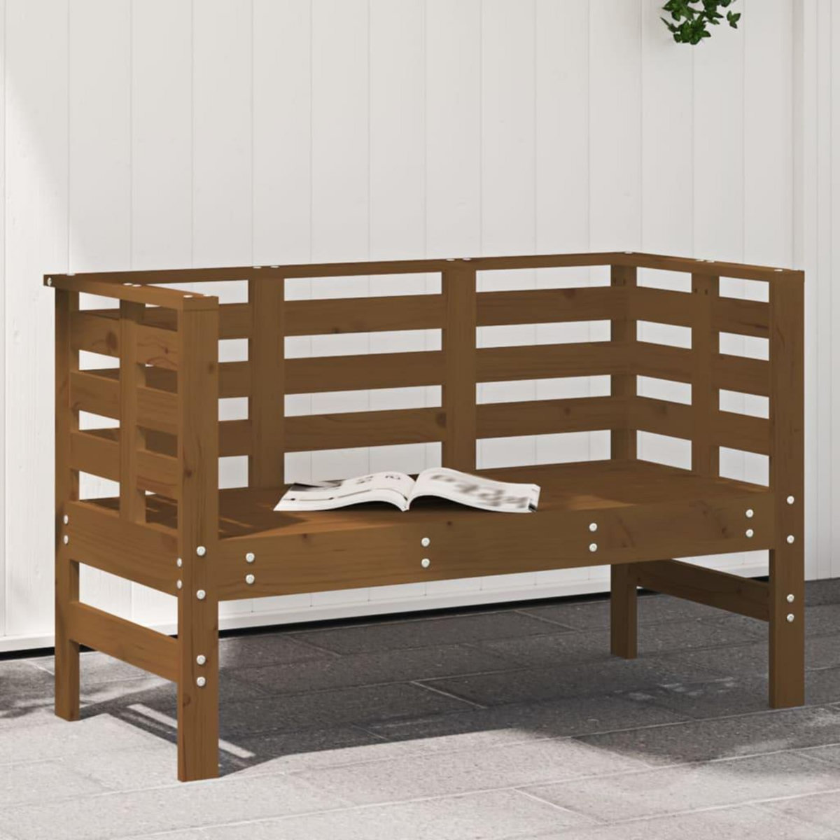 VIDAXL Banc de jardin marron miel 111,5x53x71 cm bois massif de pin
