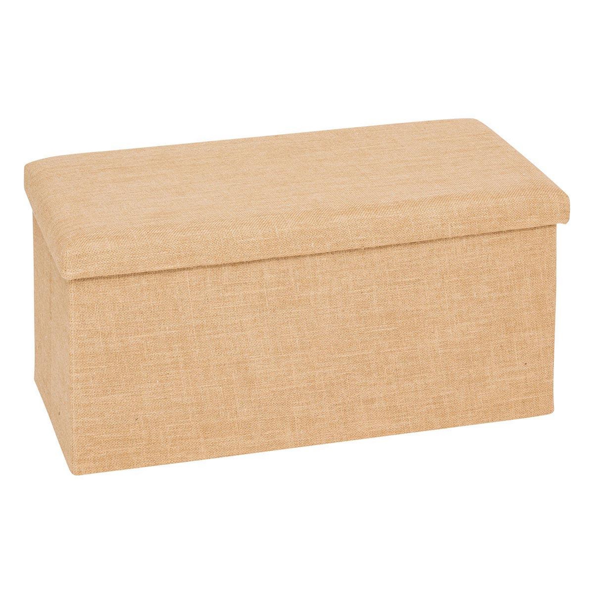 FIVE Pouf coffre pliant  toile de jute  76cm naturel