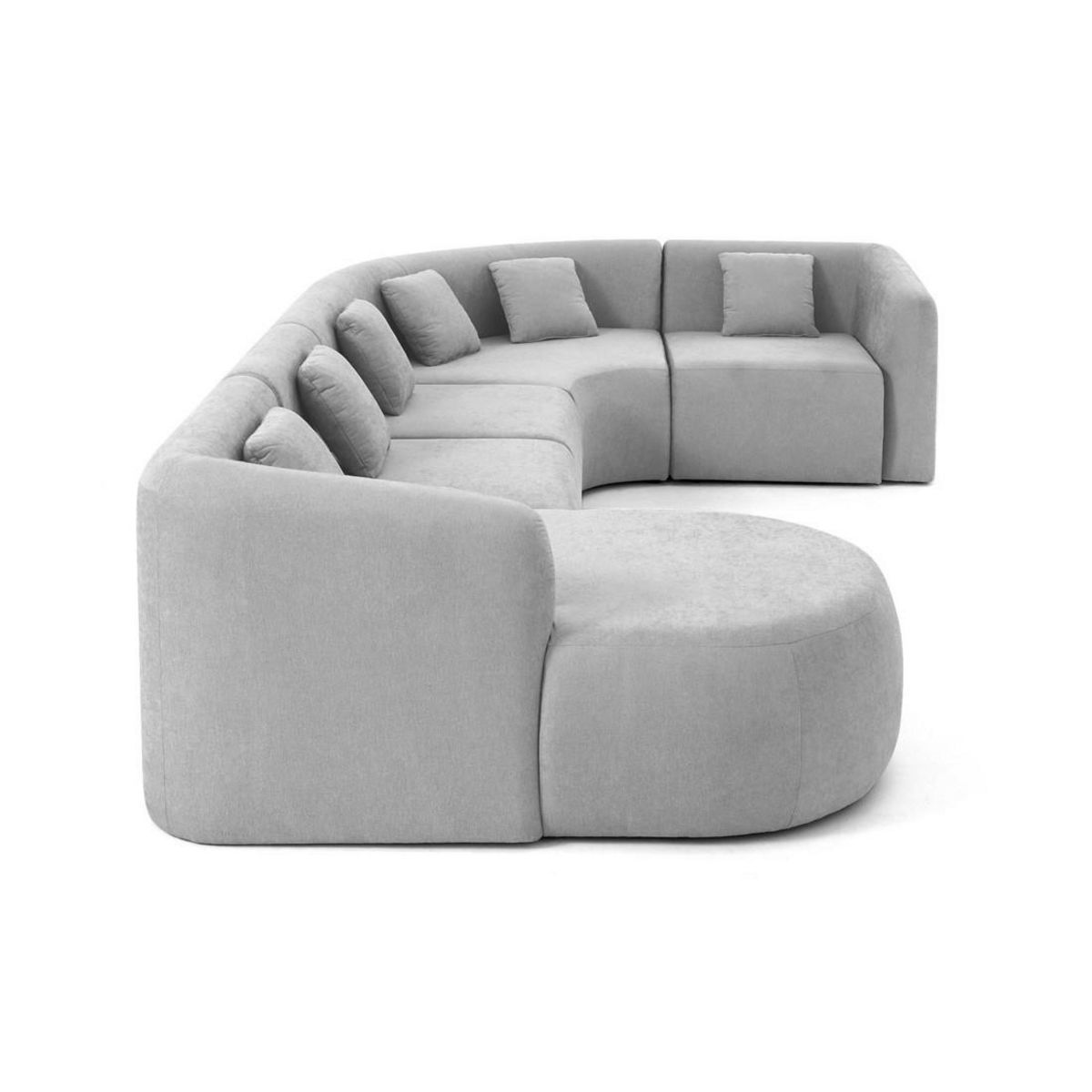 LISA DESIGN Ikare - canapé modulable d'angle gauche - 6 places - en tissu