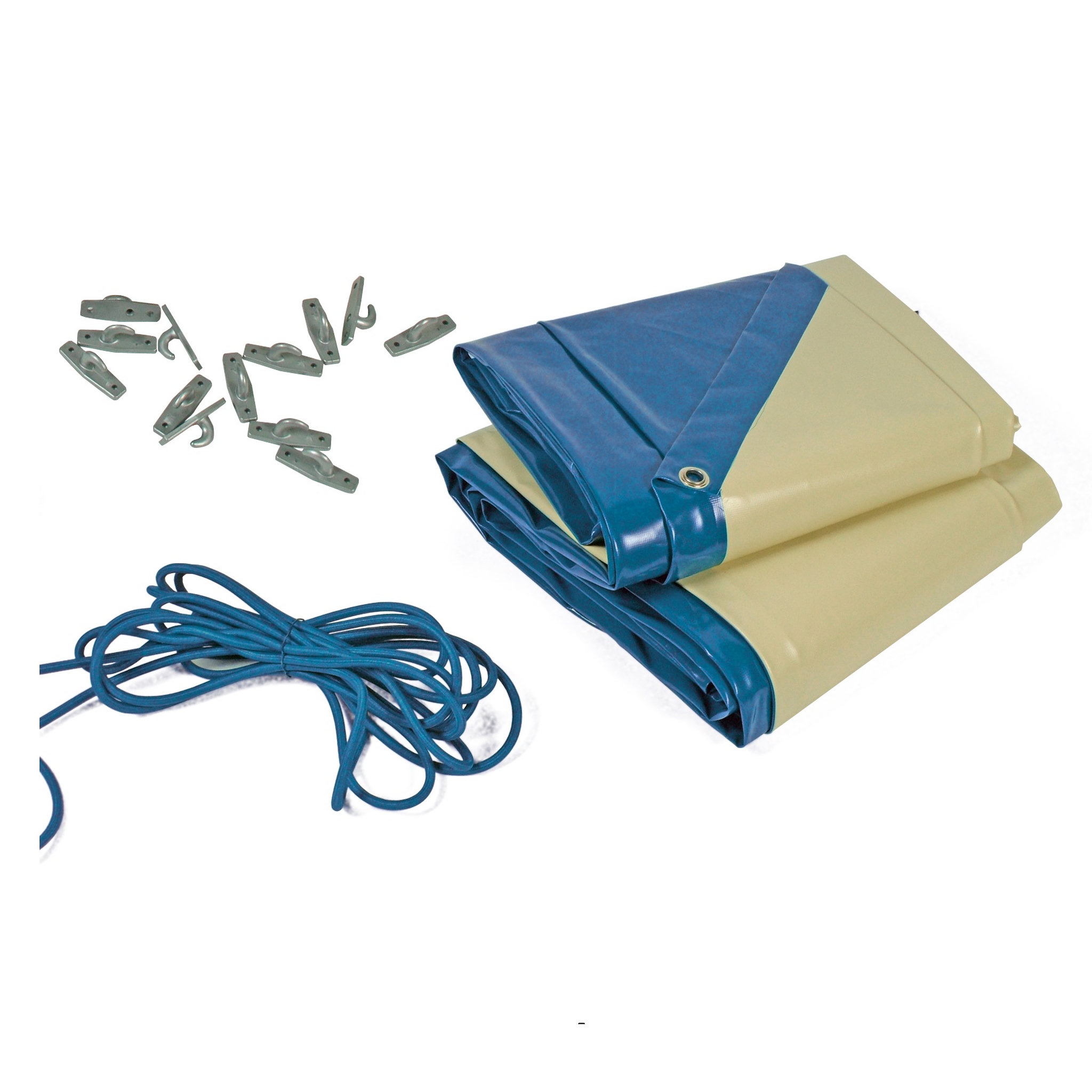 Voir la diapositive 1 : SUNBAY Bâche hiver pour piscine bois carrée MYRINA - 3 x 3 m