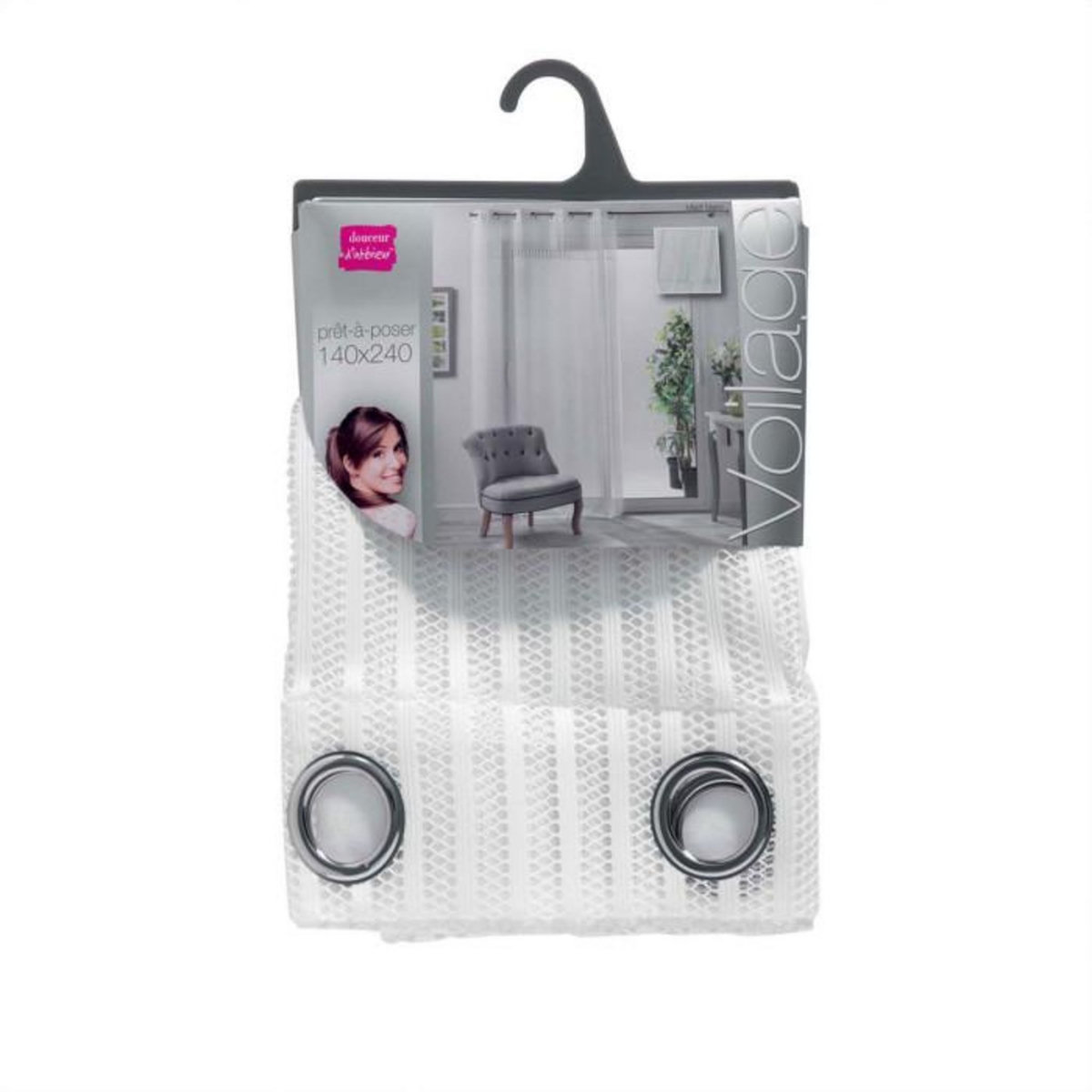 Paris Prix Rideau Voilage à Œillets  Madi  140x240cm Blanc