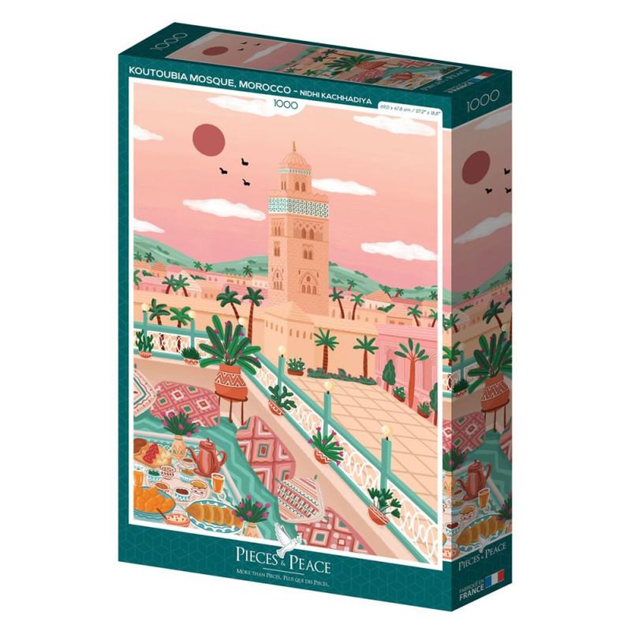 ALIZE Puzzle 1000 pièces – Mosquée Koutoubia Marrakech – Pieces & Peace – Alizé
