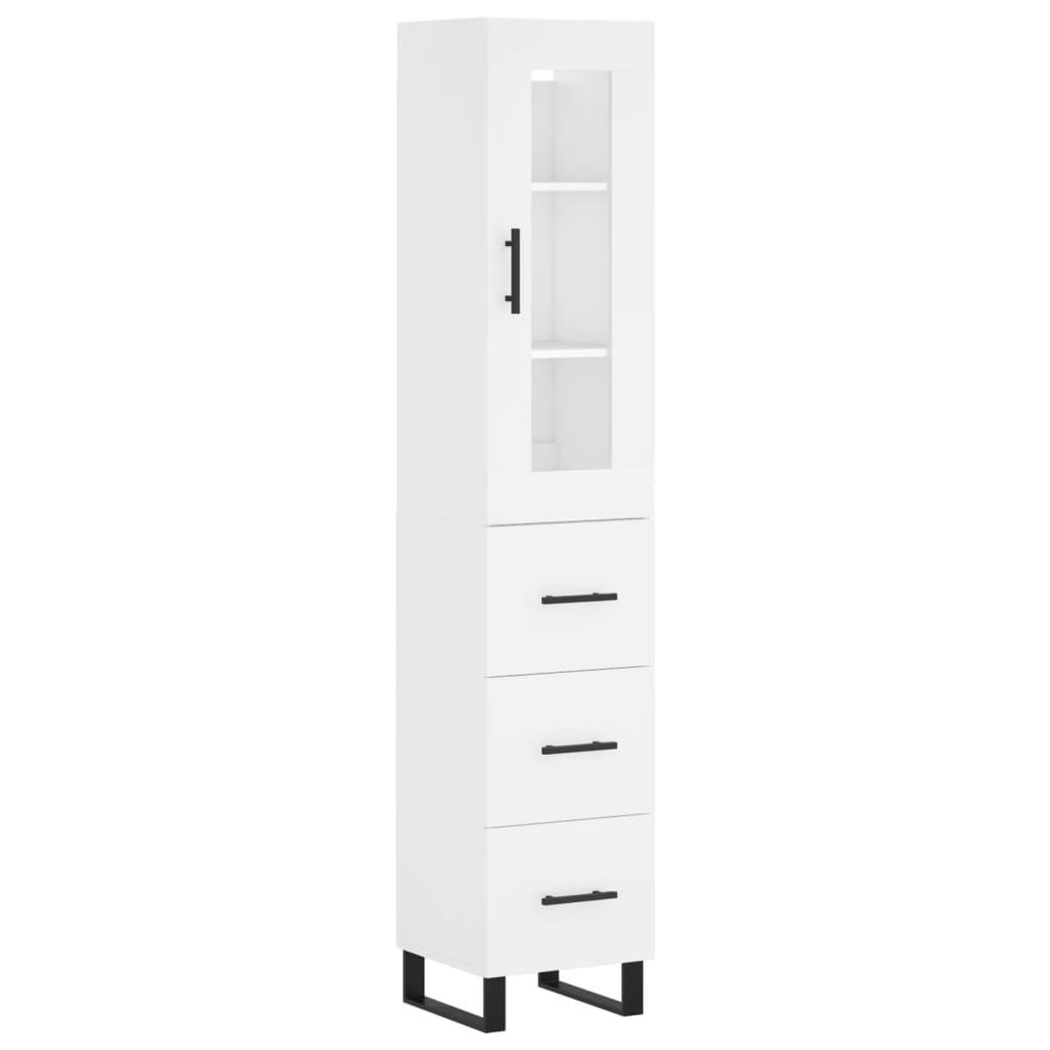 Voir la diapositive 2 : VIDAXL Buffet haut Blanc 34,5x34x180 cm Bois d'ingenierie