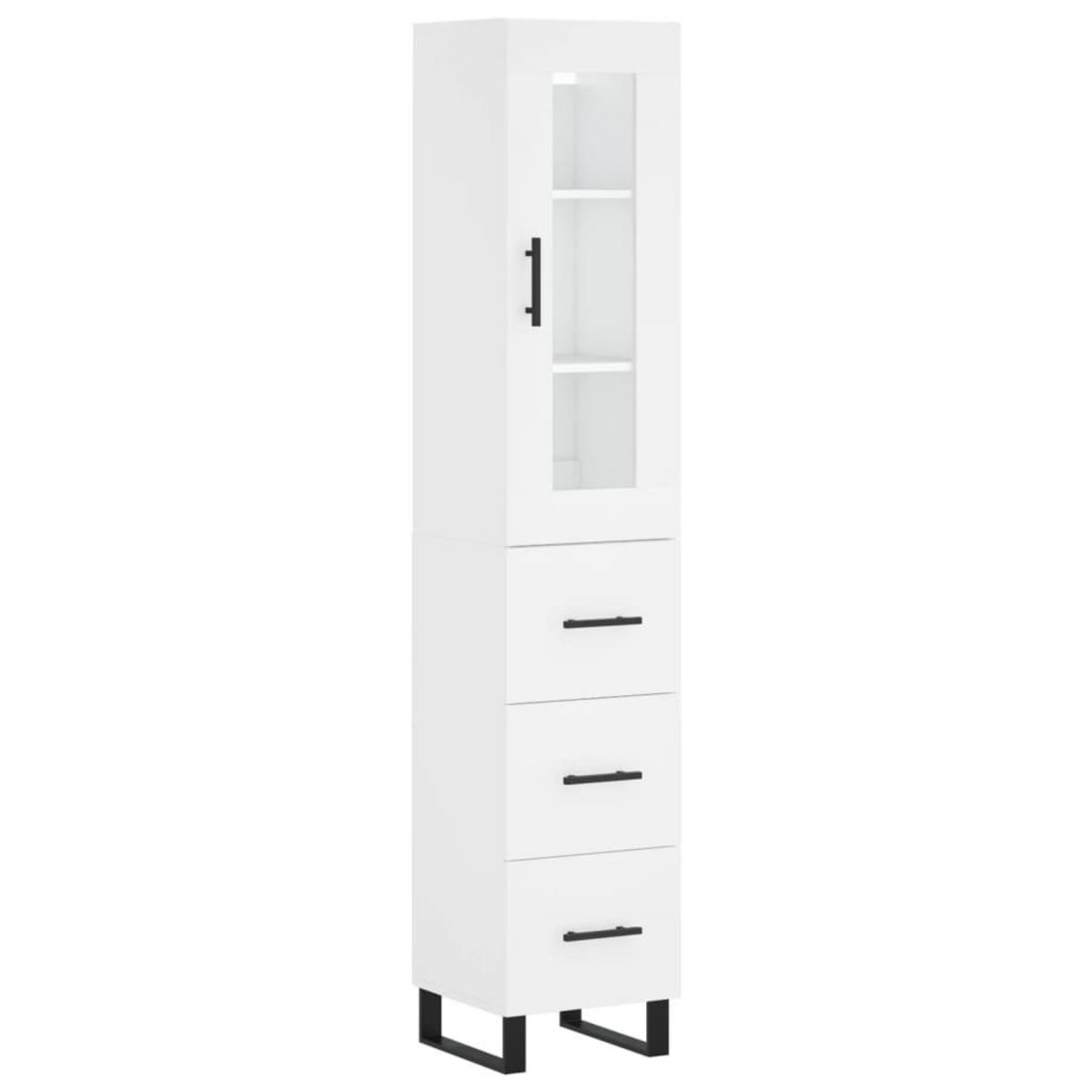 VIDAXL Buffet haut Blanc 34,5x34x180 cm Bois d'ingenierie