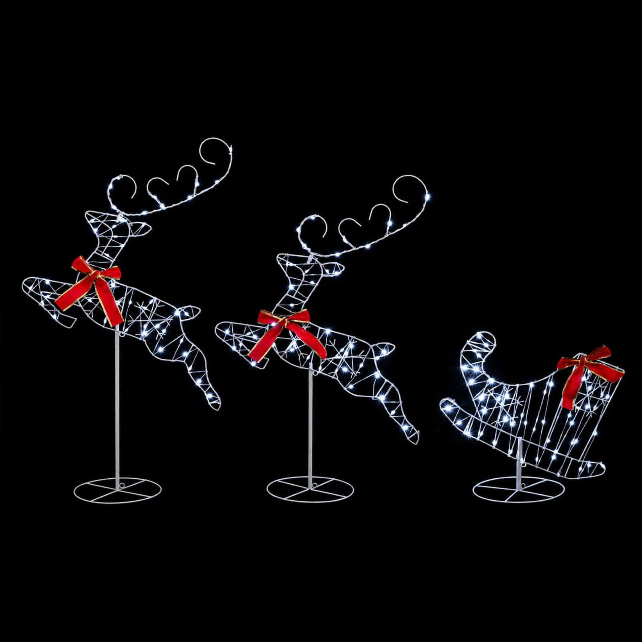 Voir la diapositive 5 : VIDAXL Renne de Noël avec traîneau 3 pc 160 LED Blanc froid