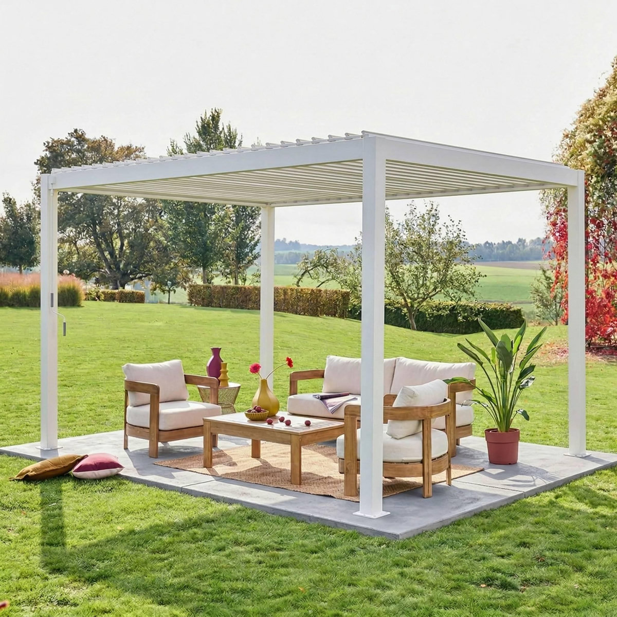 SWEEEK Pergola bioclimatique aluminium lames orientables 4x3m Triomphe