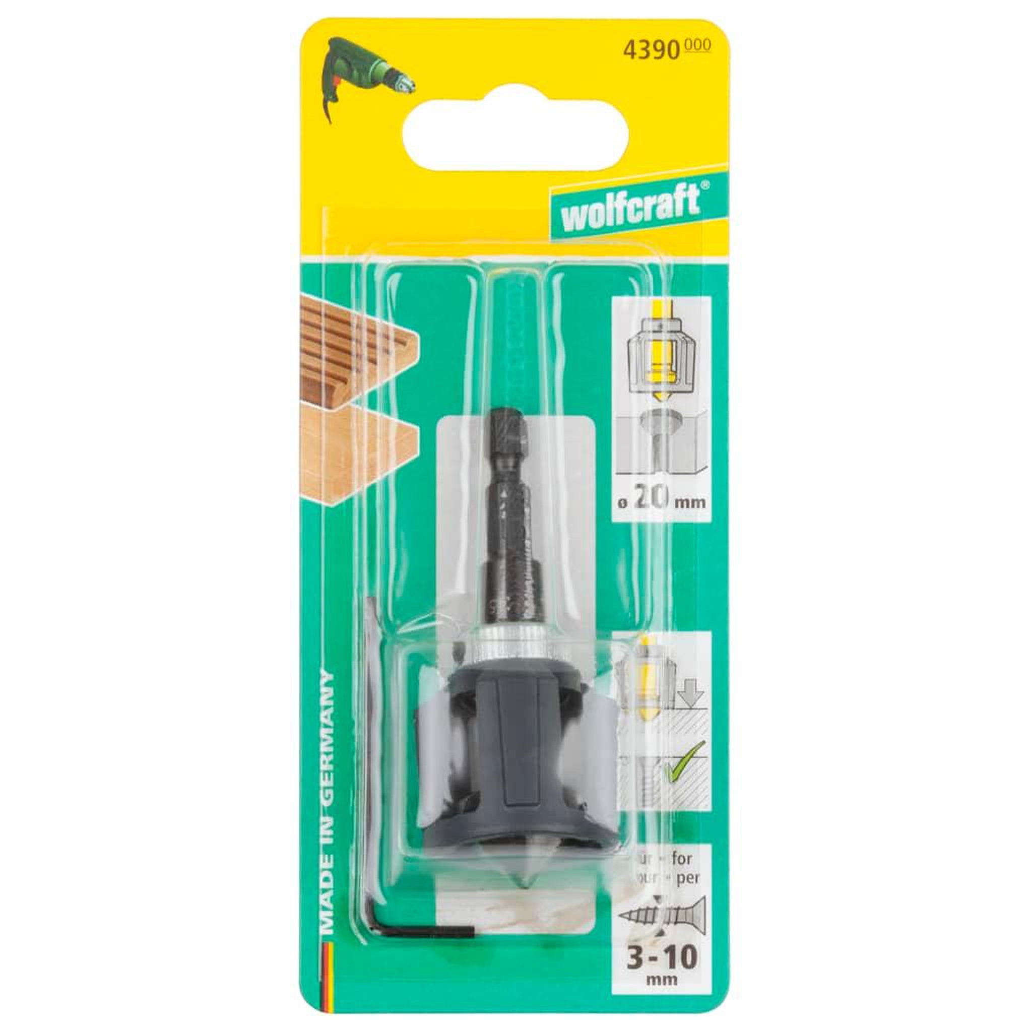 Voir la diapositive 2 : WOLFCRAFT wolfcraft Fraise de tige hexagonale et arret reglable de profondeur