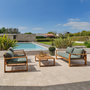 Voir la diapositive 2 : DCB GARDEN Salon bas de jardin 4 places en bois d'acacia
