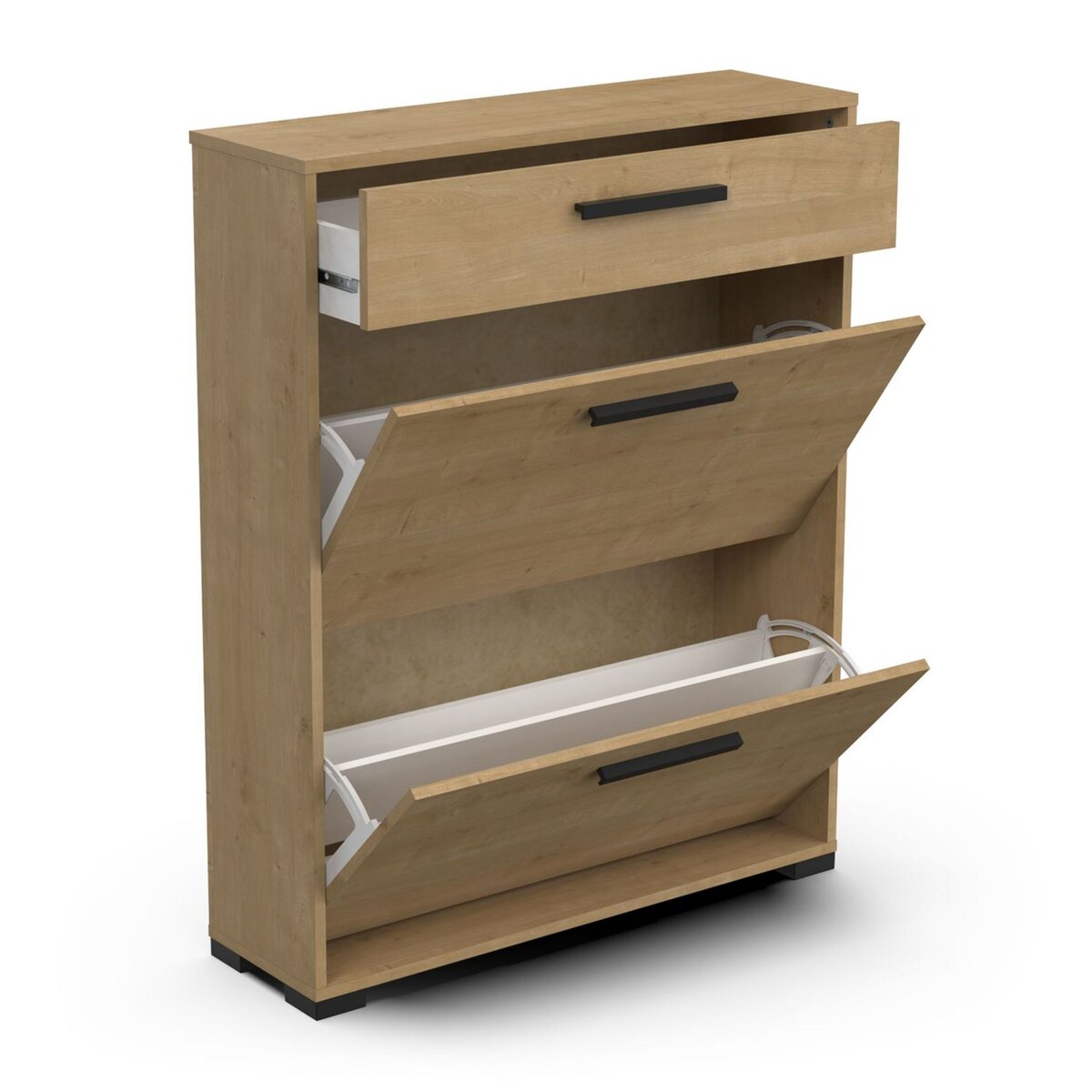 Meuble à chaussures 2 portes 1 tiroir L80 cm LIZZIE