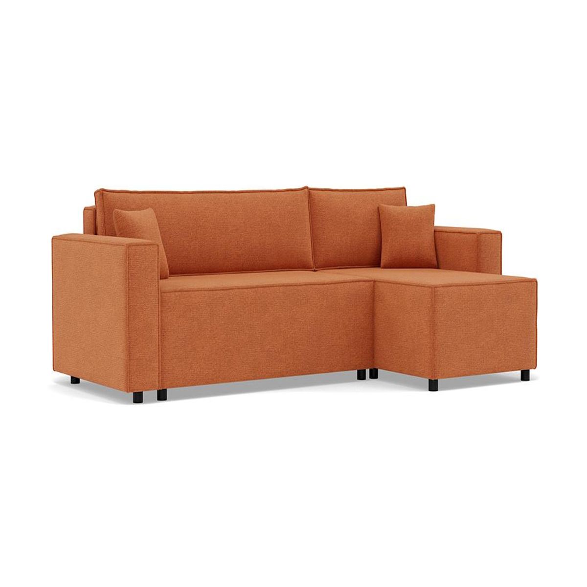 BEST MOBILIER Jonas - canapé d'angle réversible 4 places convertible avec coffre en tissu texturé