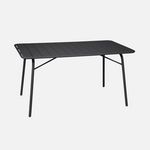 SWEEEK Table de jardin pliante métal 6 places, Amelia 141,2 x 80 x 72,5cm. Coloris disponibles : Gris, Orange, Bleu, Jaune, Vert, Beige